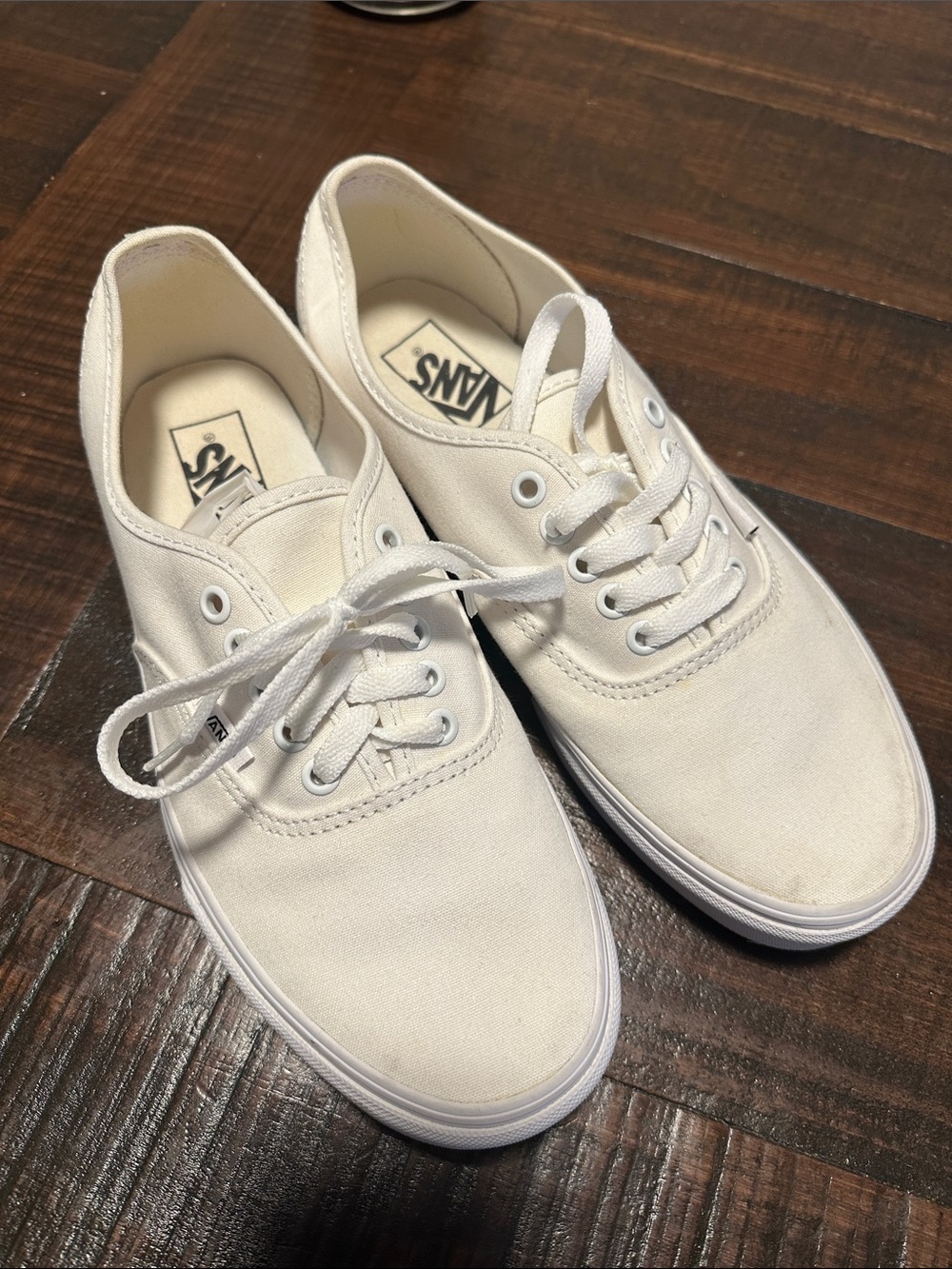 Vans White Canvas Low-Top Sneakers